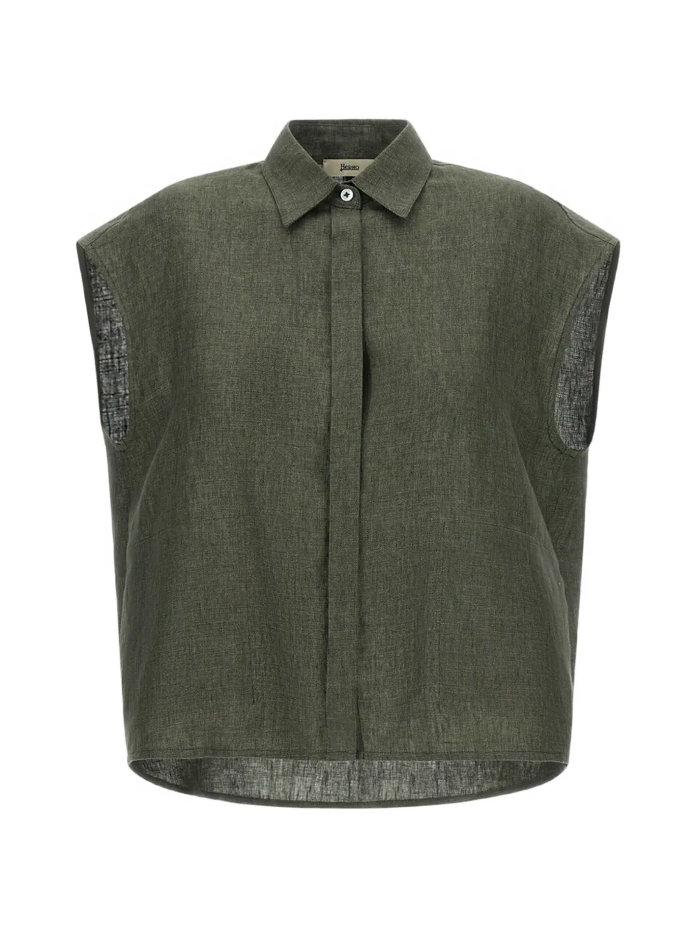 Herno concealed-fastening sleeveless shirt - Verde