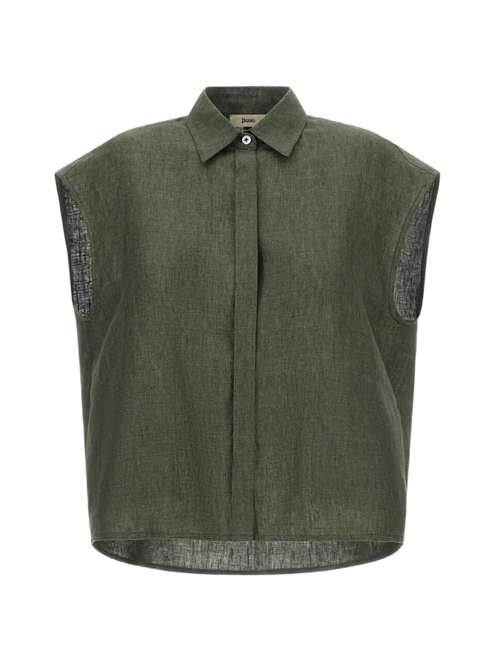 Herno concealed-fastening sleeveless shirt - Verde