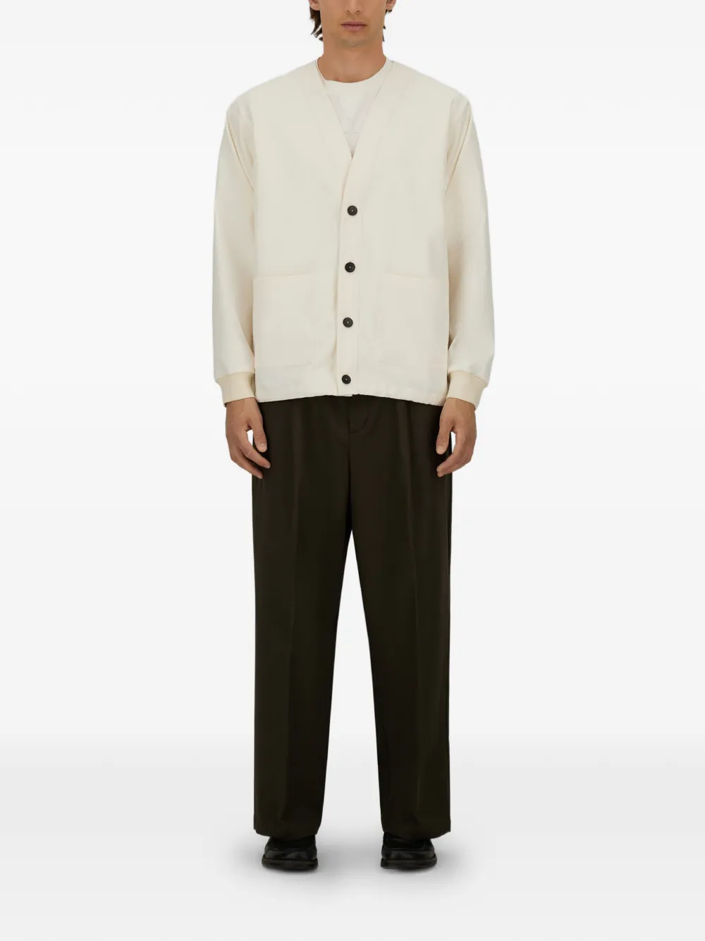 Herno Boxy katoenen vest met V-hals Beige