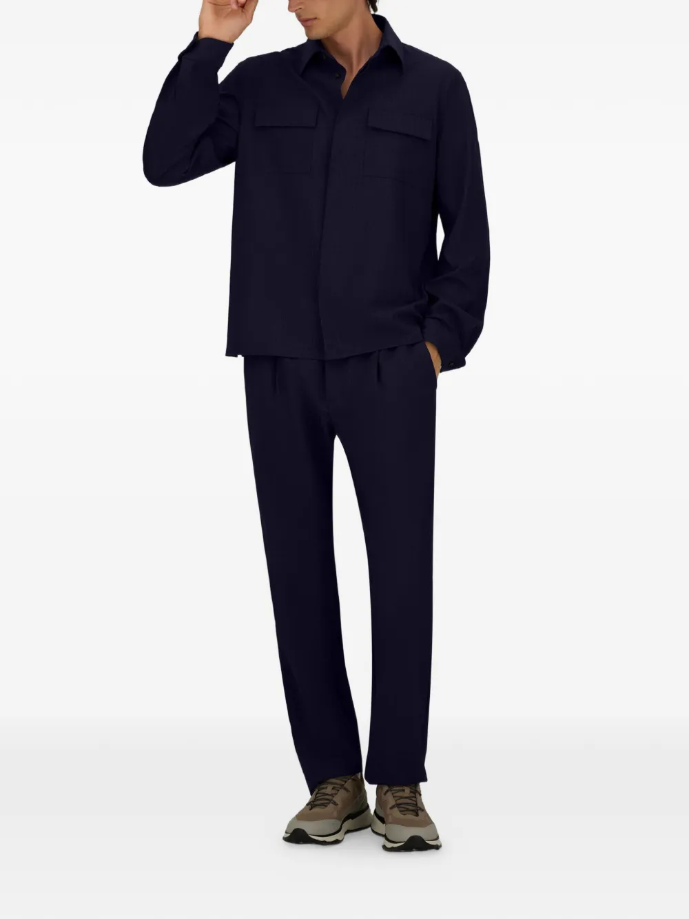 Herno Overhemd met klepzak Blauw