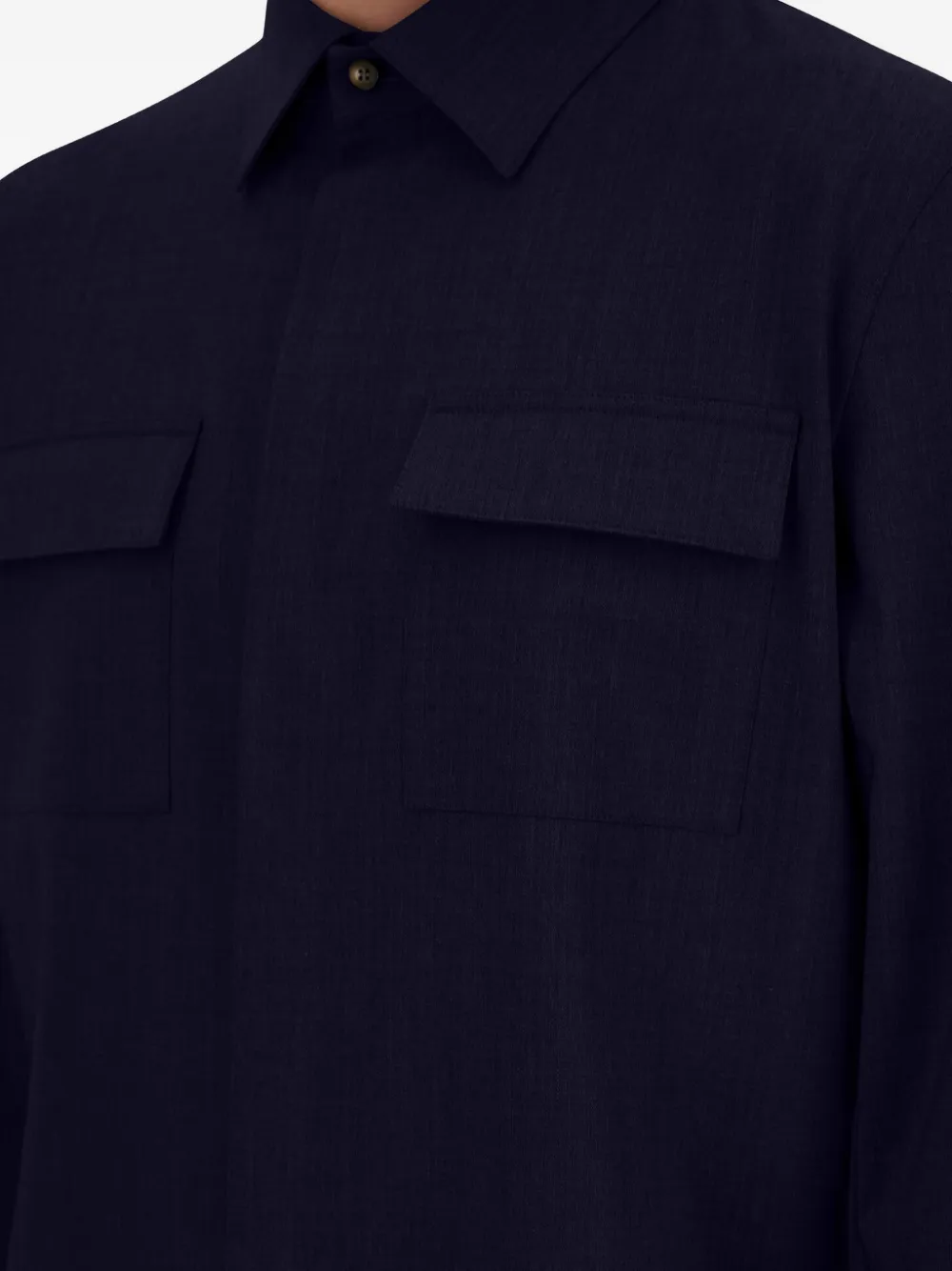 Herno Overhemd met klepzak Blauw