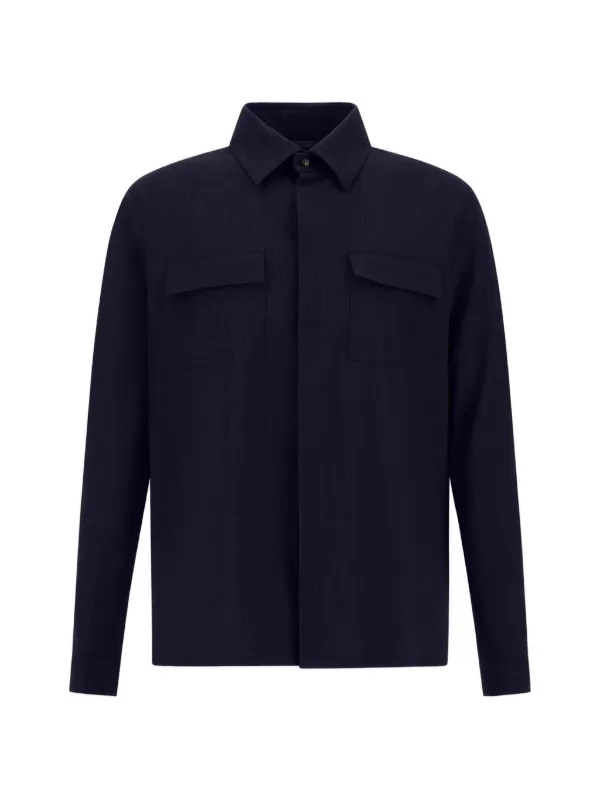 Herno Flap-pocket Shirt in Blue