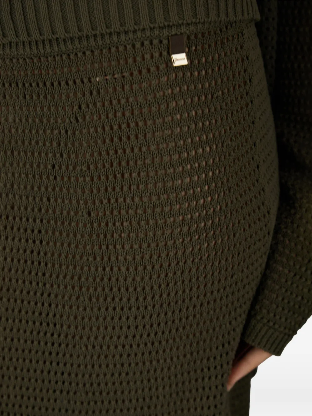 Herno Opengebreide maxi-rok Groen