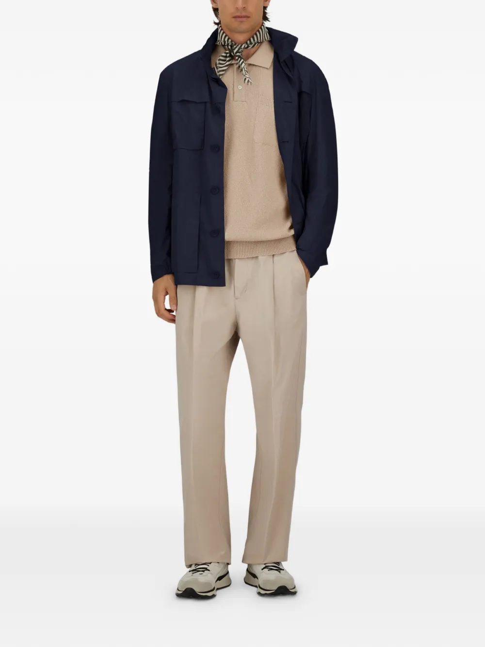 Herno Shirtjack met hoge hals Blauw