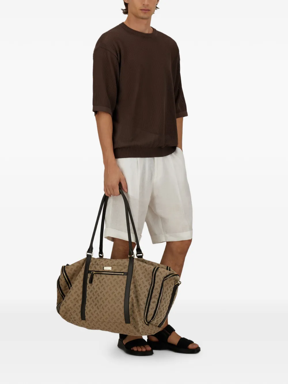 Herno T-shirt met ronde hals Bruin