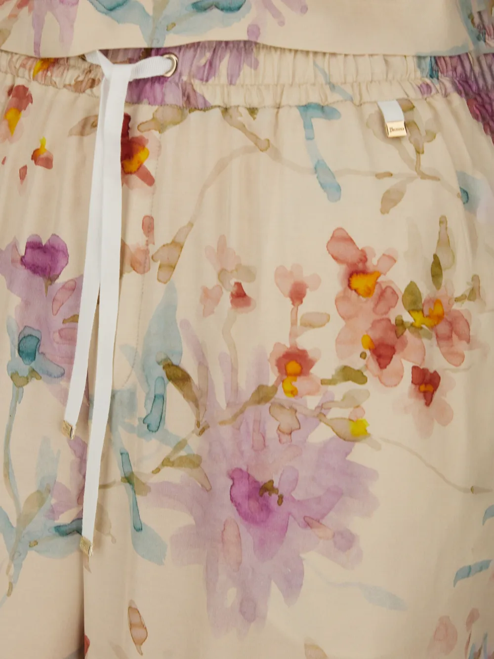 Herno Broek met bloemenprint Beige