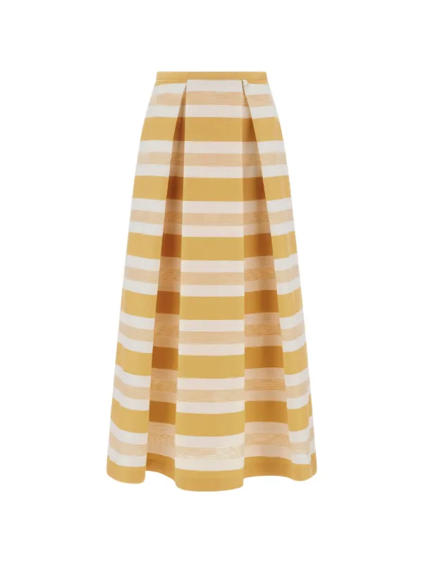 Herno Striped Flared Skirt in Yellow