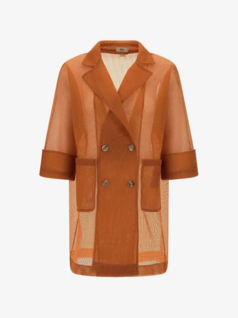 Herno double-breasted mesh coat