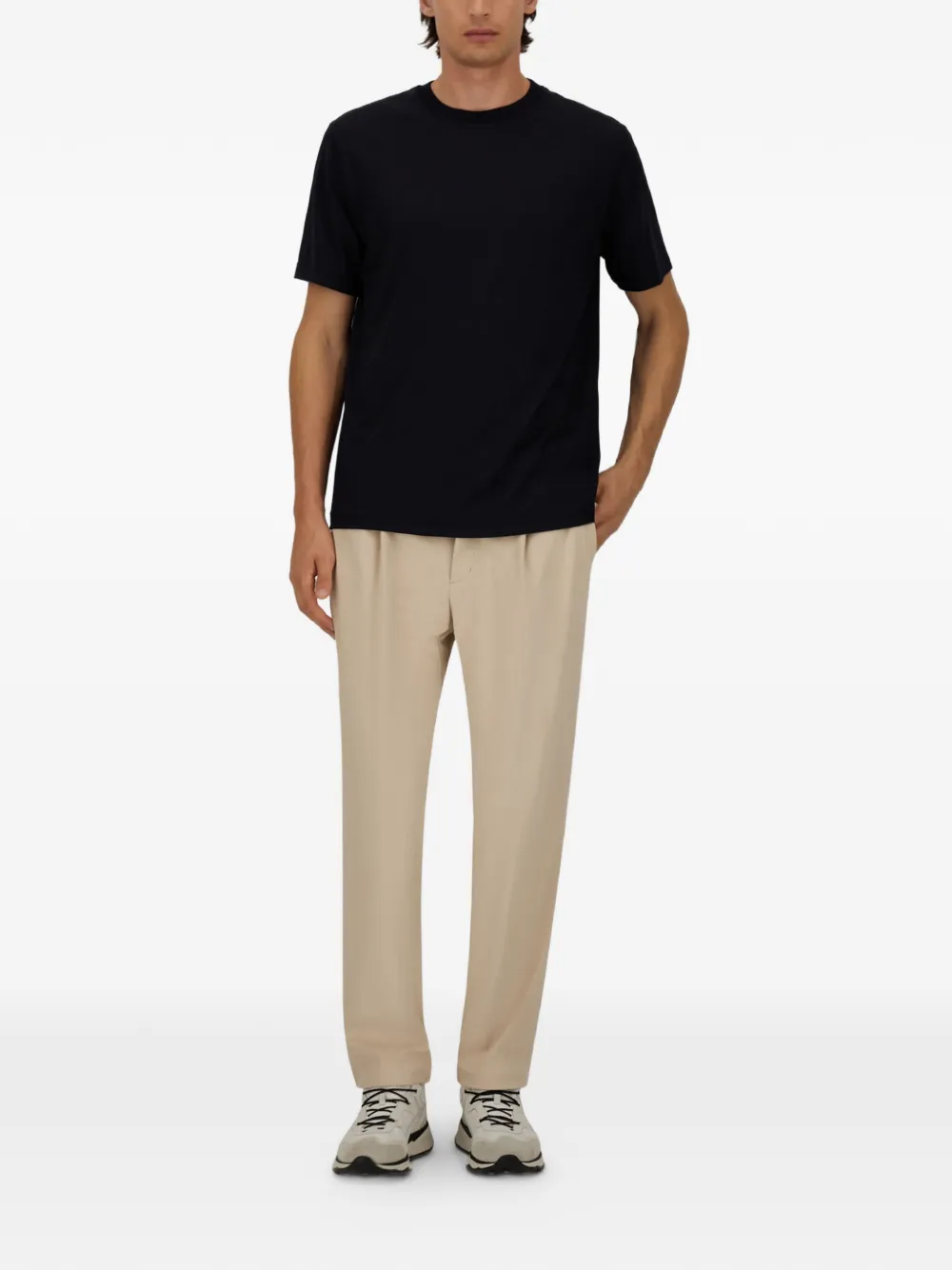 Herno Broek met geplooide voorkant Beige
