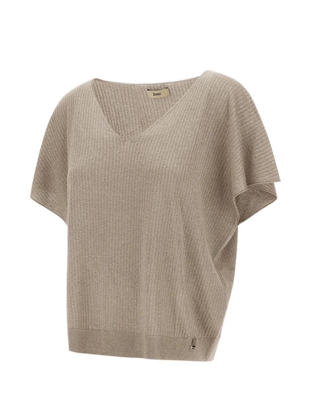 Herno Ribgebreid T-shirt Beige