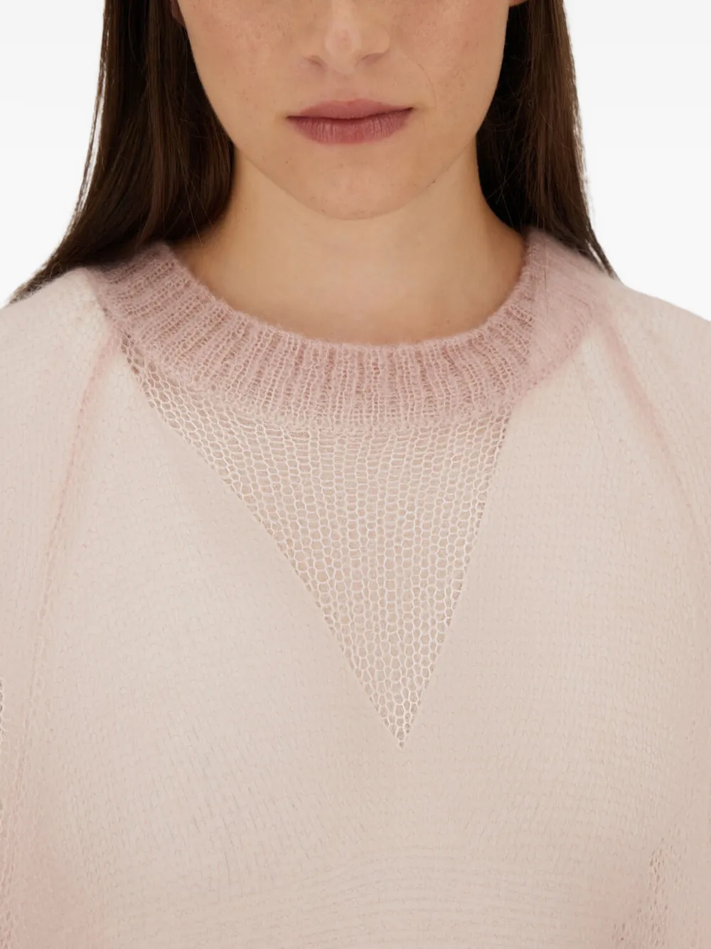 Herno Trui met ronde hals en raglan mouwen Roze