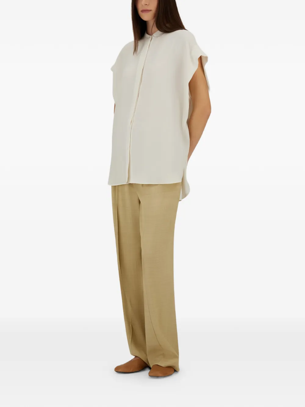 Herno Blouse met flapmouwen Beige