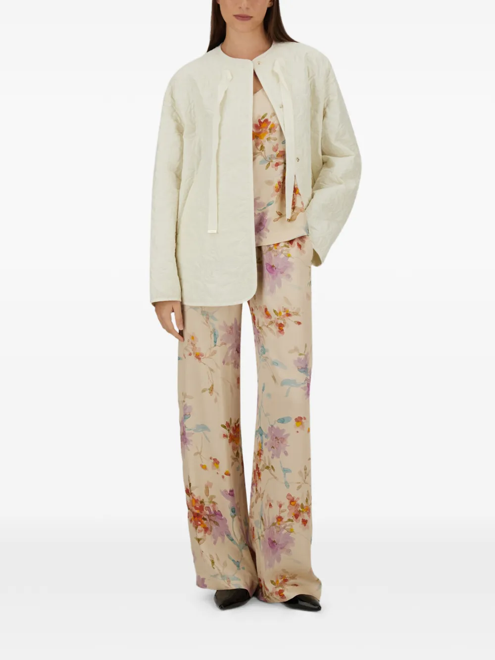 Herno Gewatteerd jack met ronde hals Beige