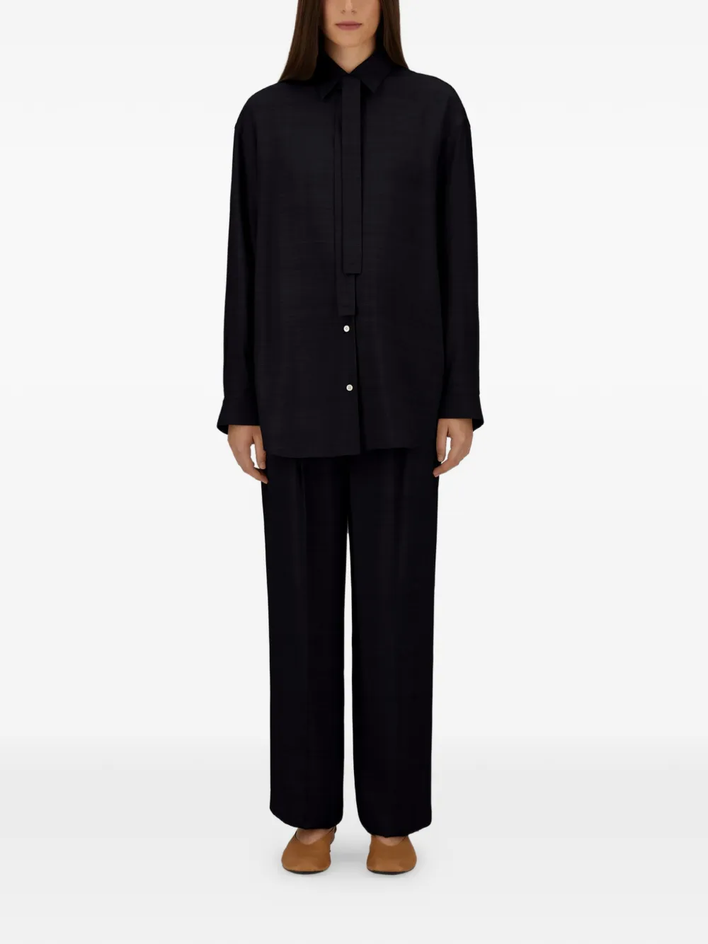Herno Broek met textuur Zwart