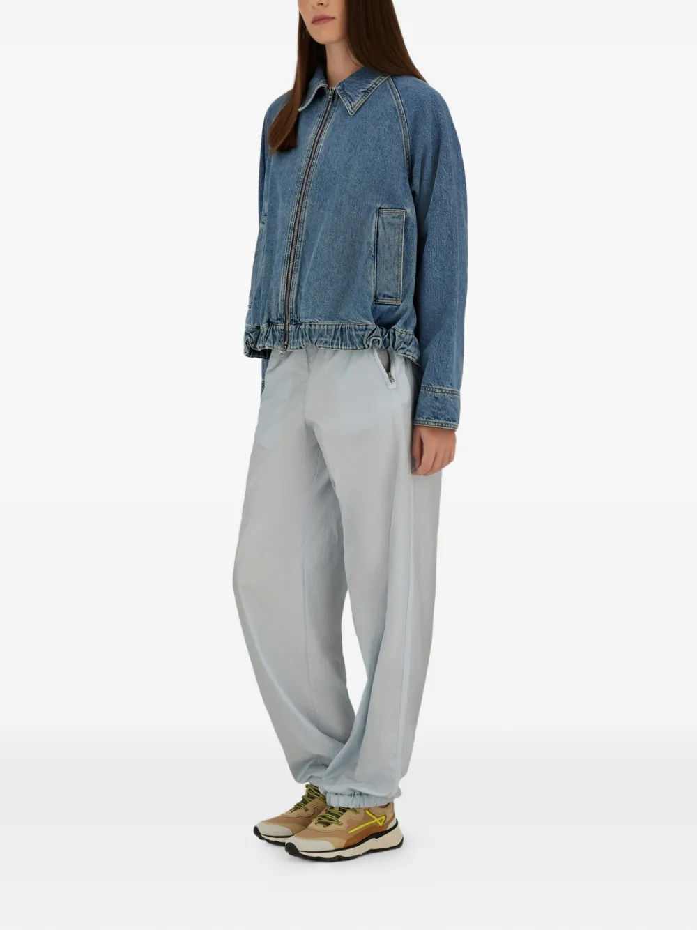Herno Broek met trekkoordtaille Blauw