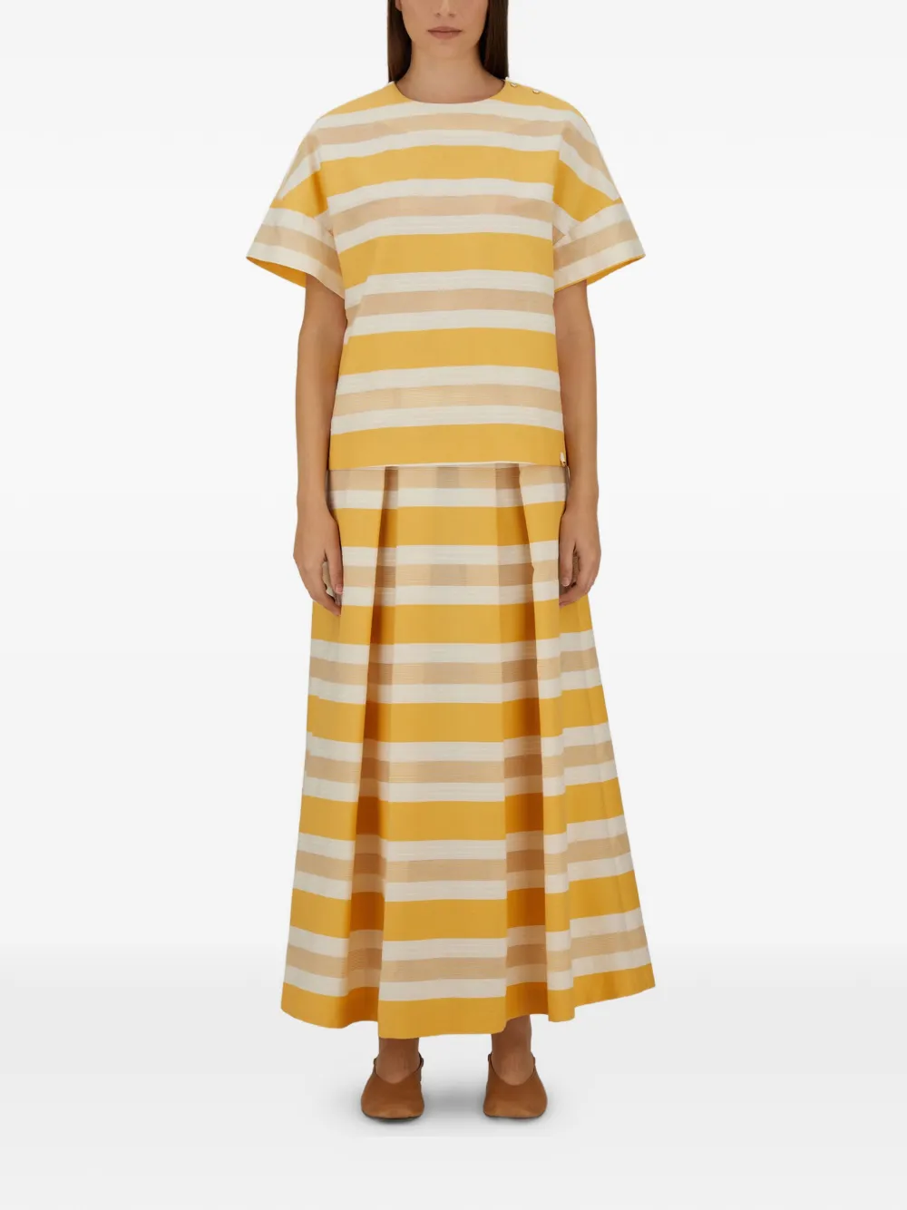  Herno Blusa A Rayas - Amarillo 
