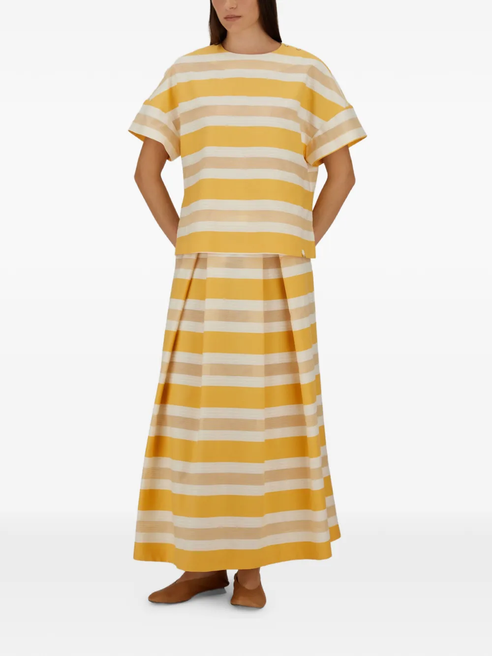 Herno Blusa A Rayas - Amarillo 
