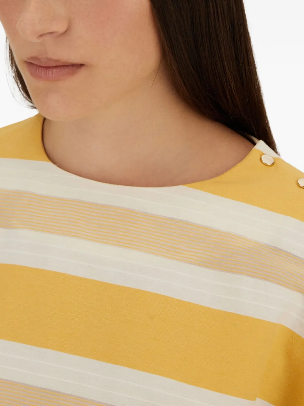 Herno Gestreept shirt Geel