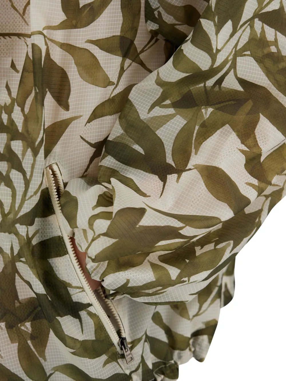 Herno Jack met trekkoord en bladerprint Beige