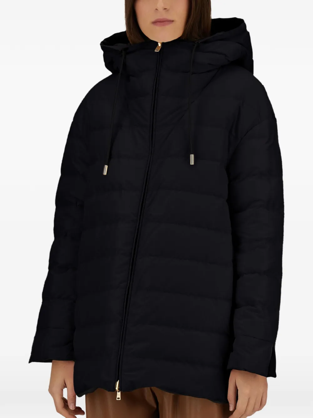 Herno Omkeerbare parka met capuchon en trekkoord Zwart