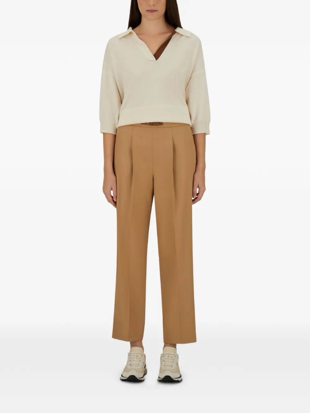 Herno Broek met geplooid detail Bruin