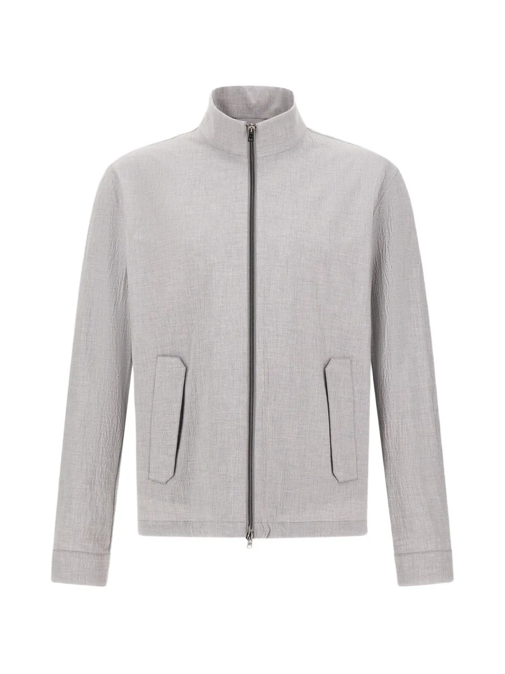 Herno seersucker high-collar jacket - Grigio
