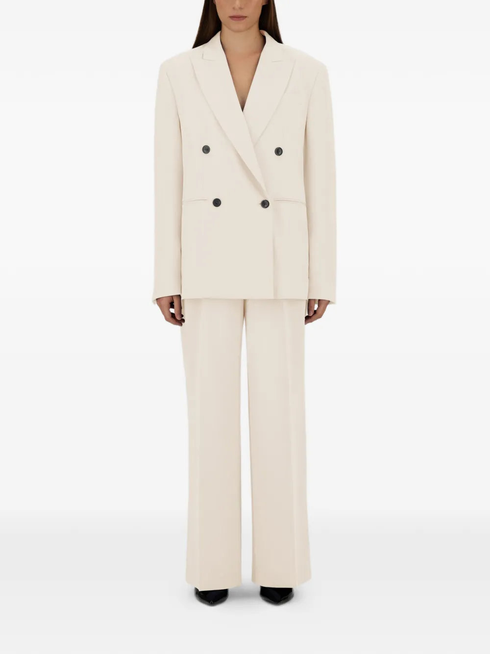 Herno Blazer met dubbele rij knopen en puntige revers Beige