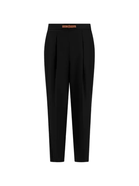 Herno leather strap pleated trousers
