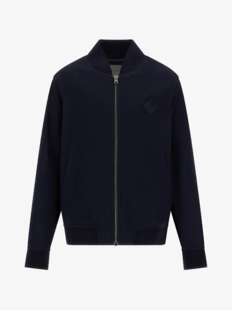 Herno Kids honeycomb-weave bomber jacket