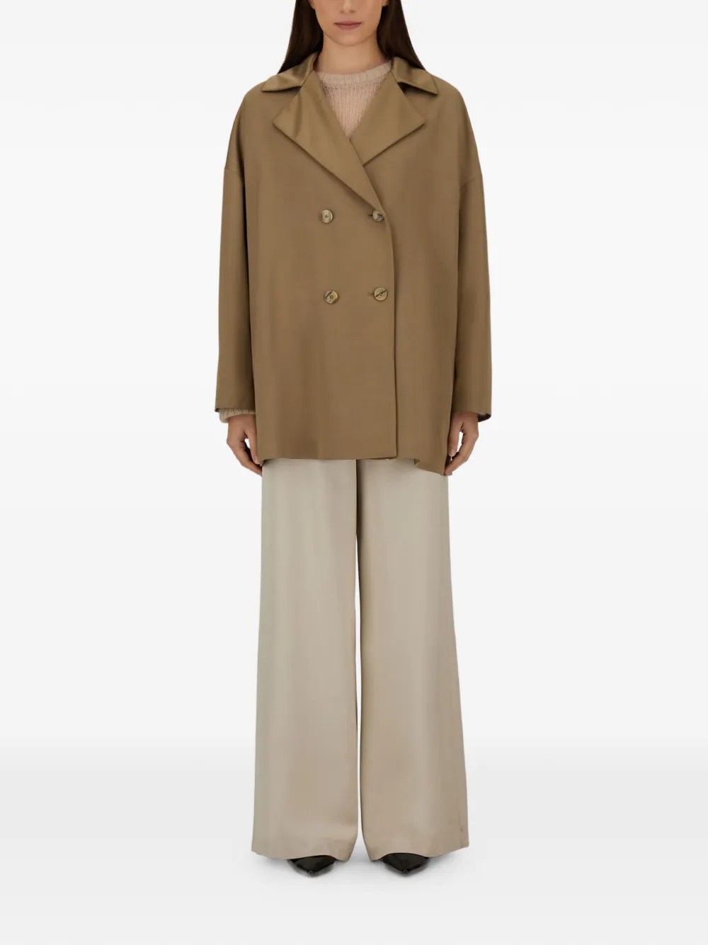 Herno Sailorjas met dubbele rij knopen en revers Beige