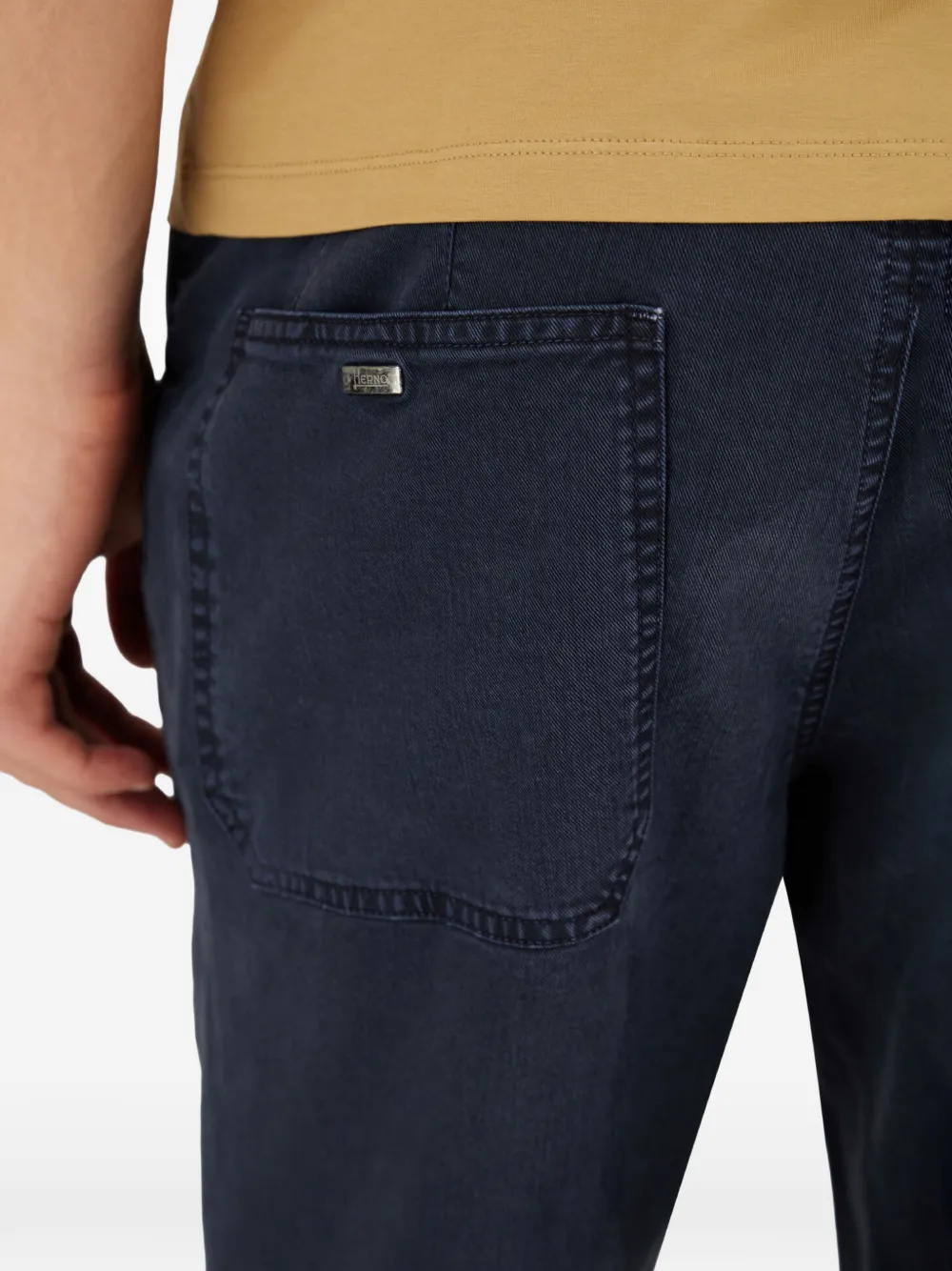 Herno Broek met elastische taille en vijf zakken Blauw