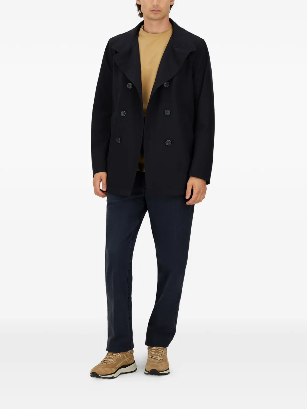 Herno Broek met elastische taille en vijf zakken Blauw