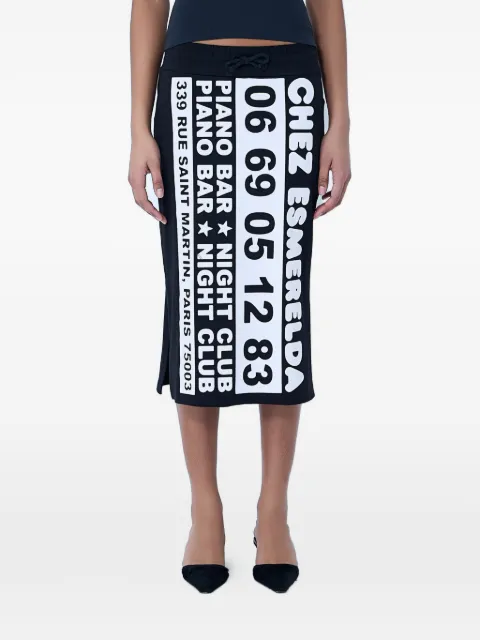 Vaquera Chez Esmerelda graphic-print midi skirt