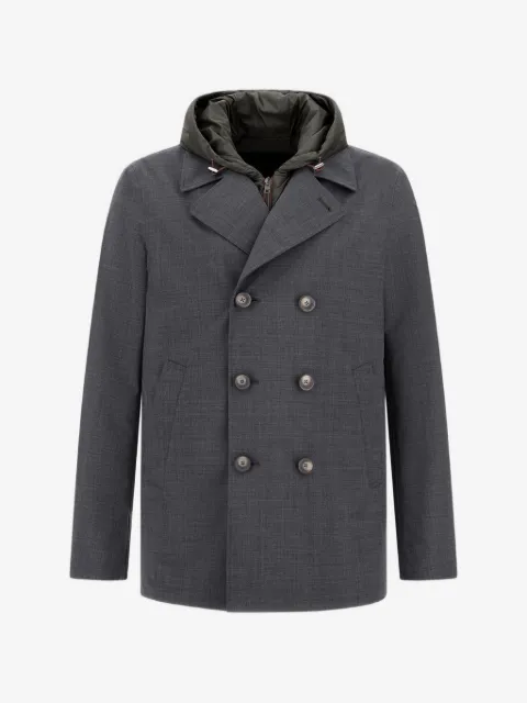 Herno manteau croisé à capuche