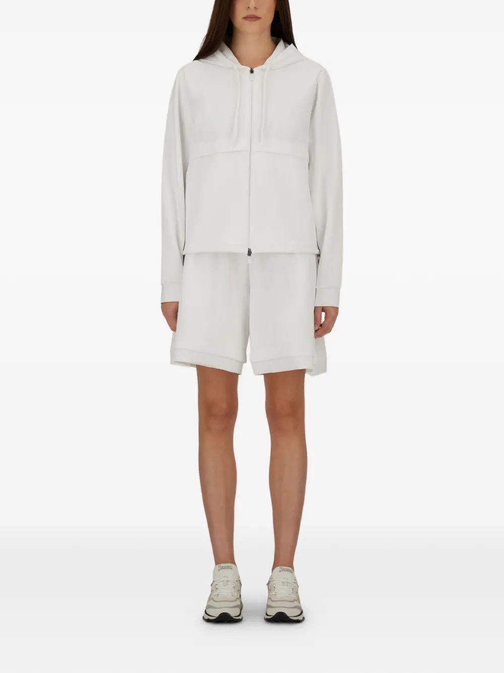 Herno Hoodie met rits Wit