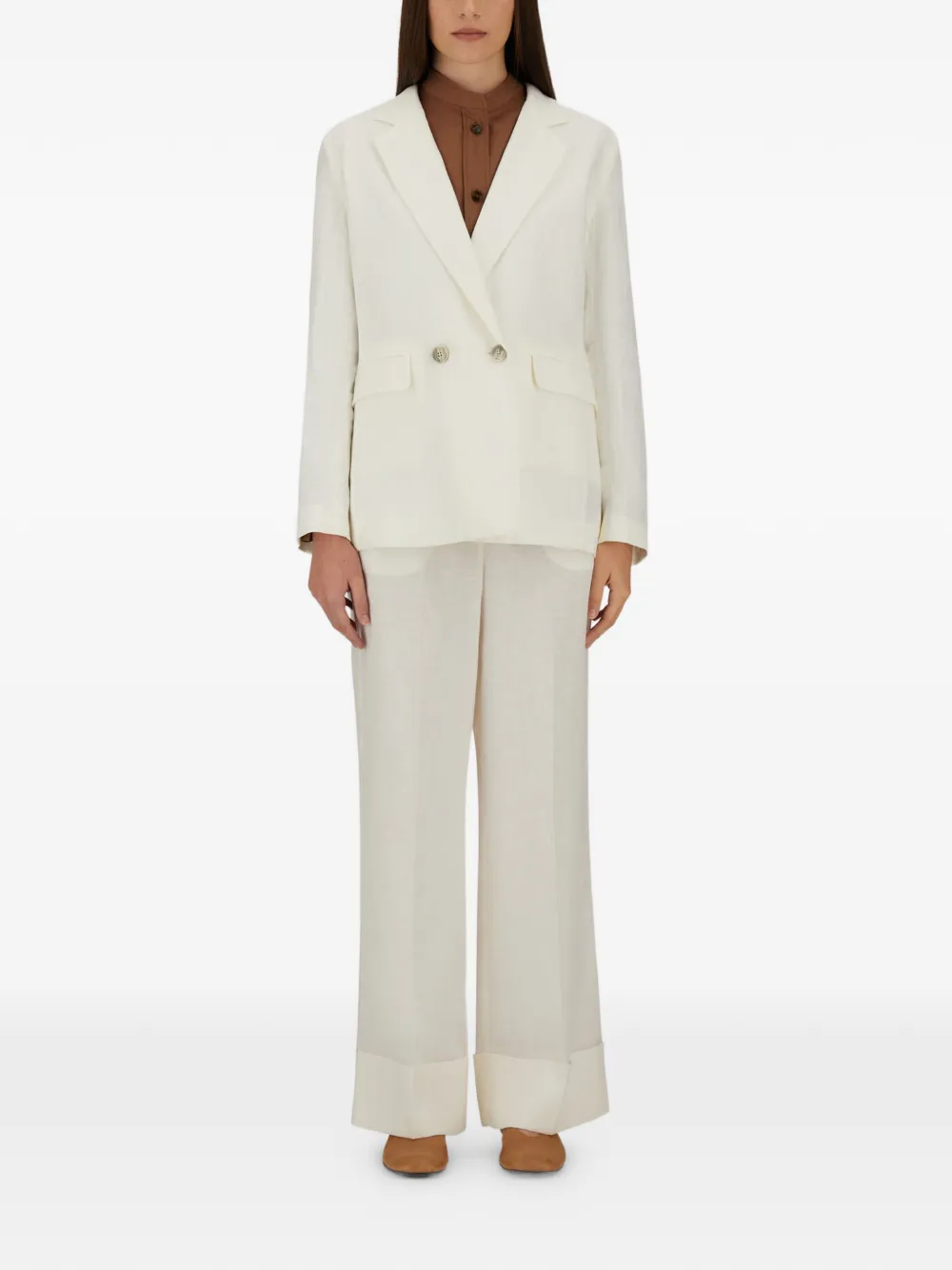Herno Linnen blazer Beige