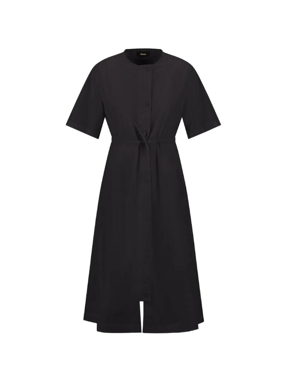 Laminar crinkle drawstring dress - Nero