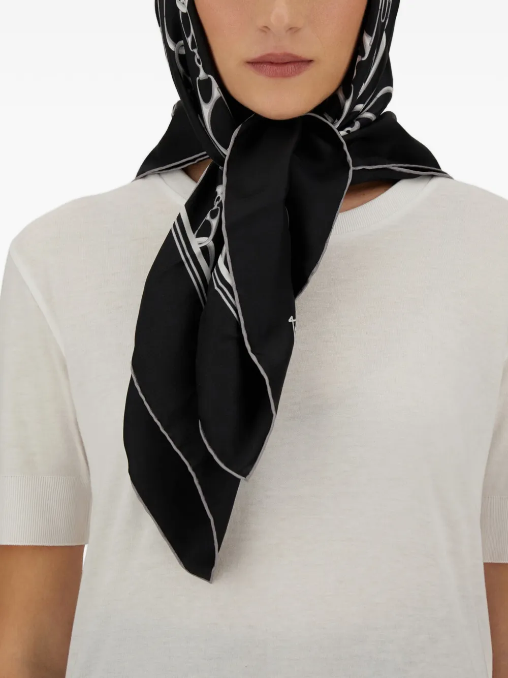 Herno Sjaal met print Zwart