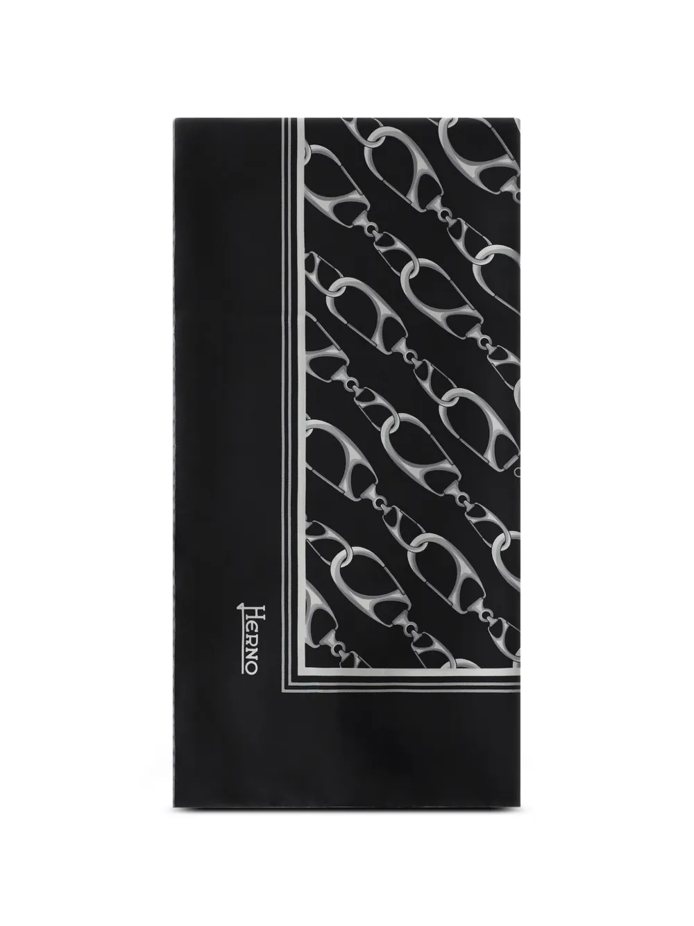 Herno 图案印花围巾 In Black