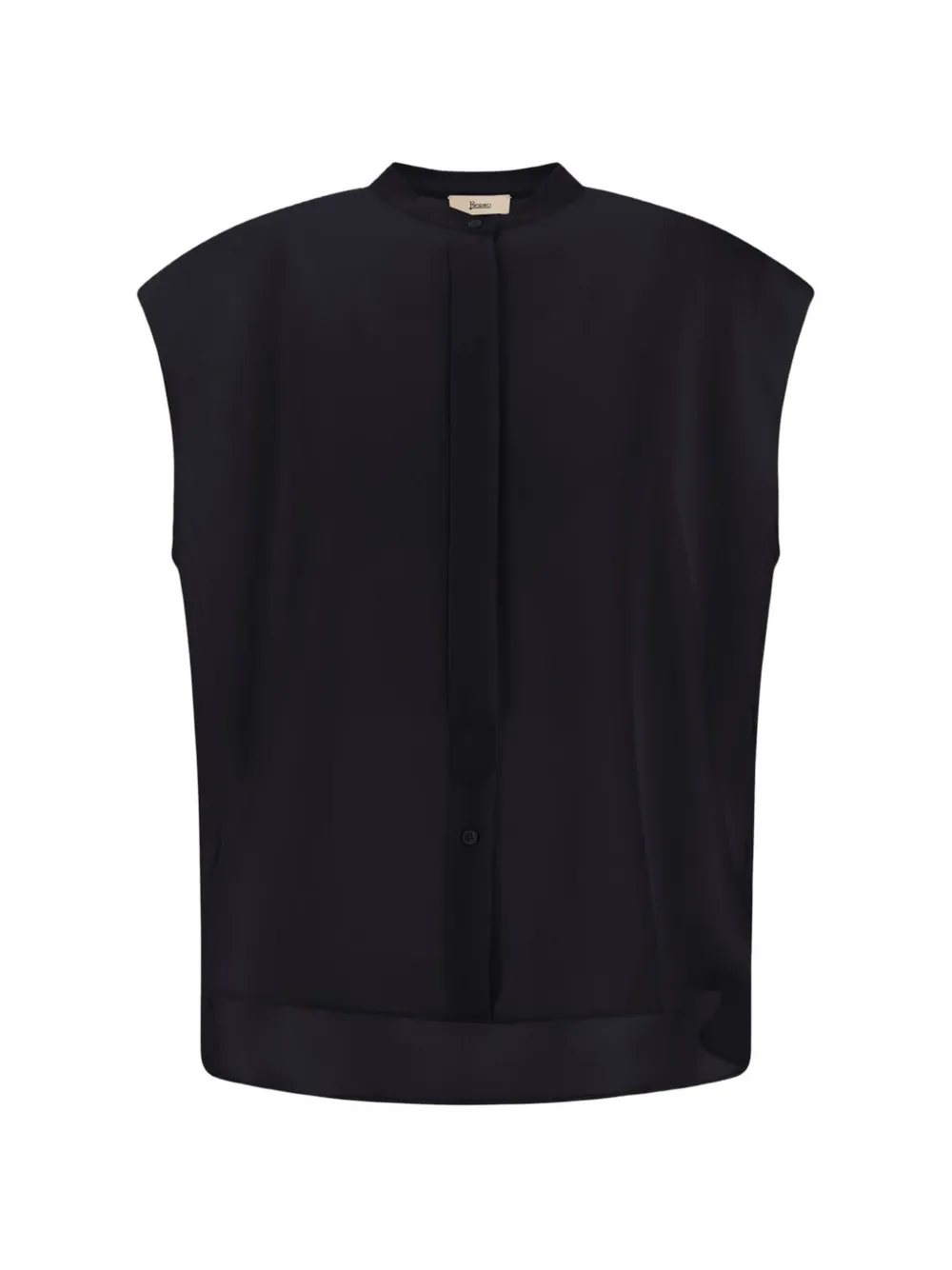 Herno mandarin-collar cady blouse - Nero