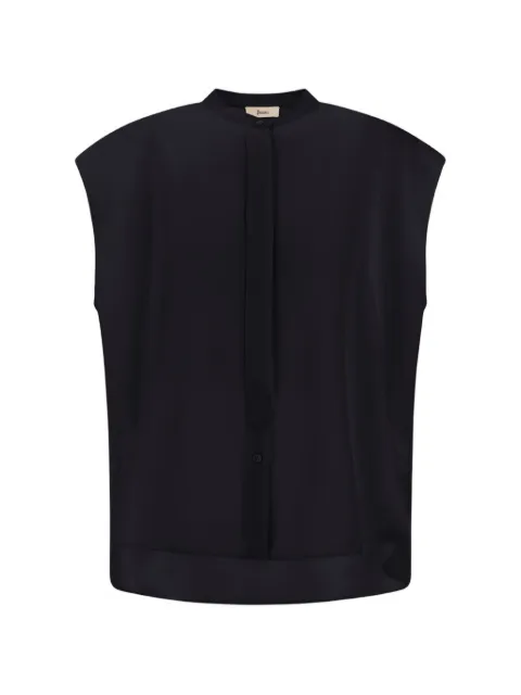 Herno mandarin-collar cady blouse