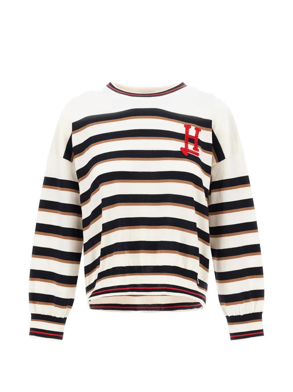  Herno Maglione In Cotone A Righe - Bianco 