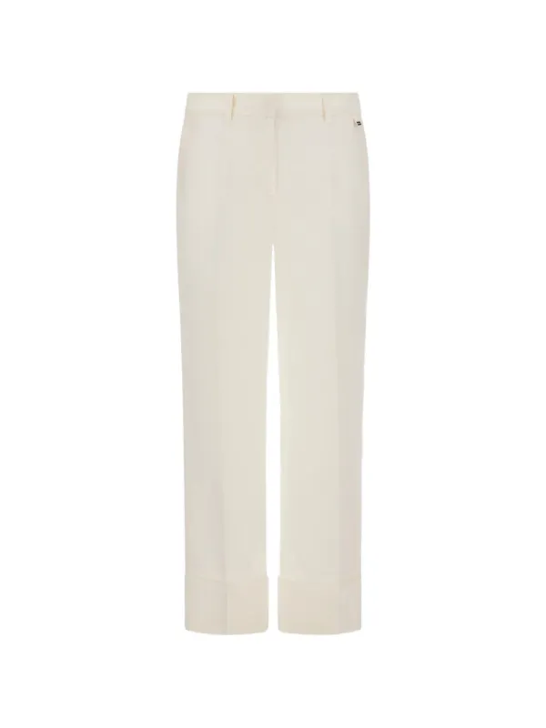 Herno Pressed Crease Turn-ups Trousers in White