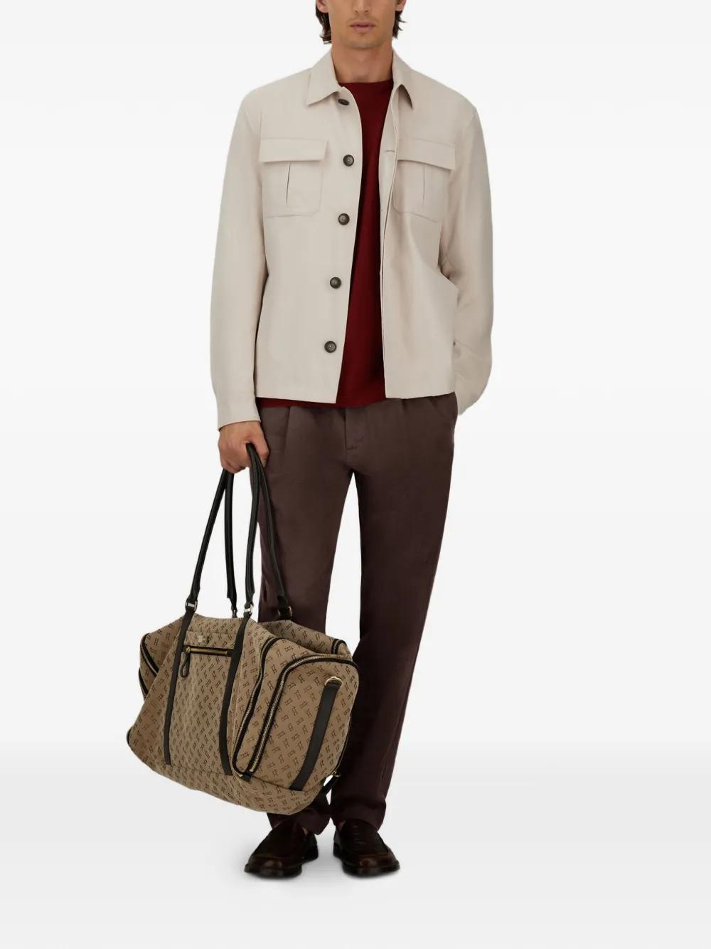 Herno Broek met geplooid detail Bruin