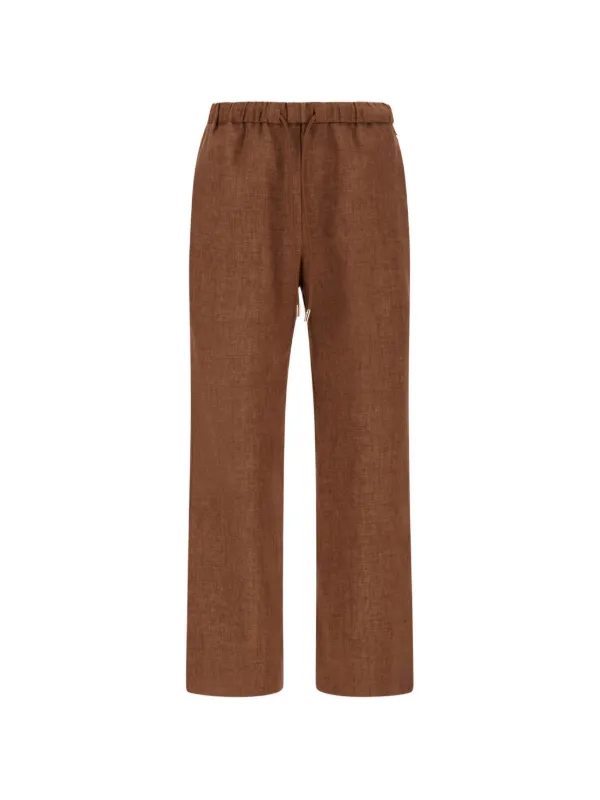 Herno Drawstring Waist Trousers in Brown