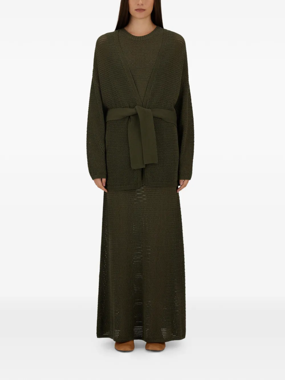 Herno Opengebreid vest Groen