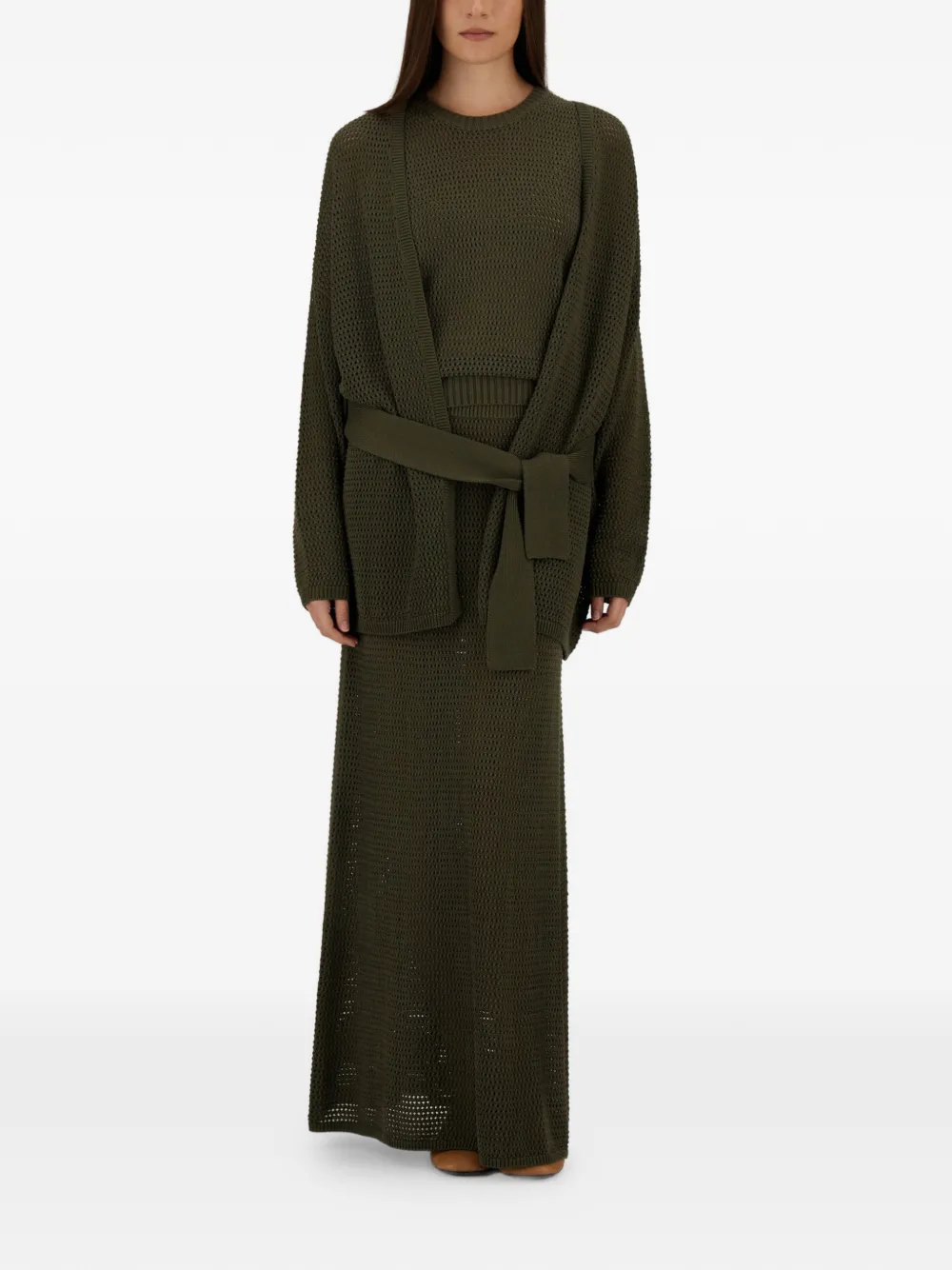 Herno Opengebreid vest Groen