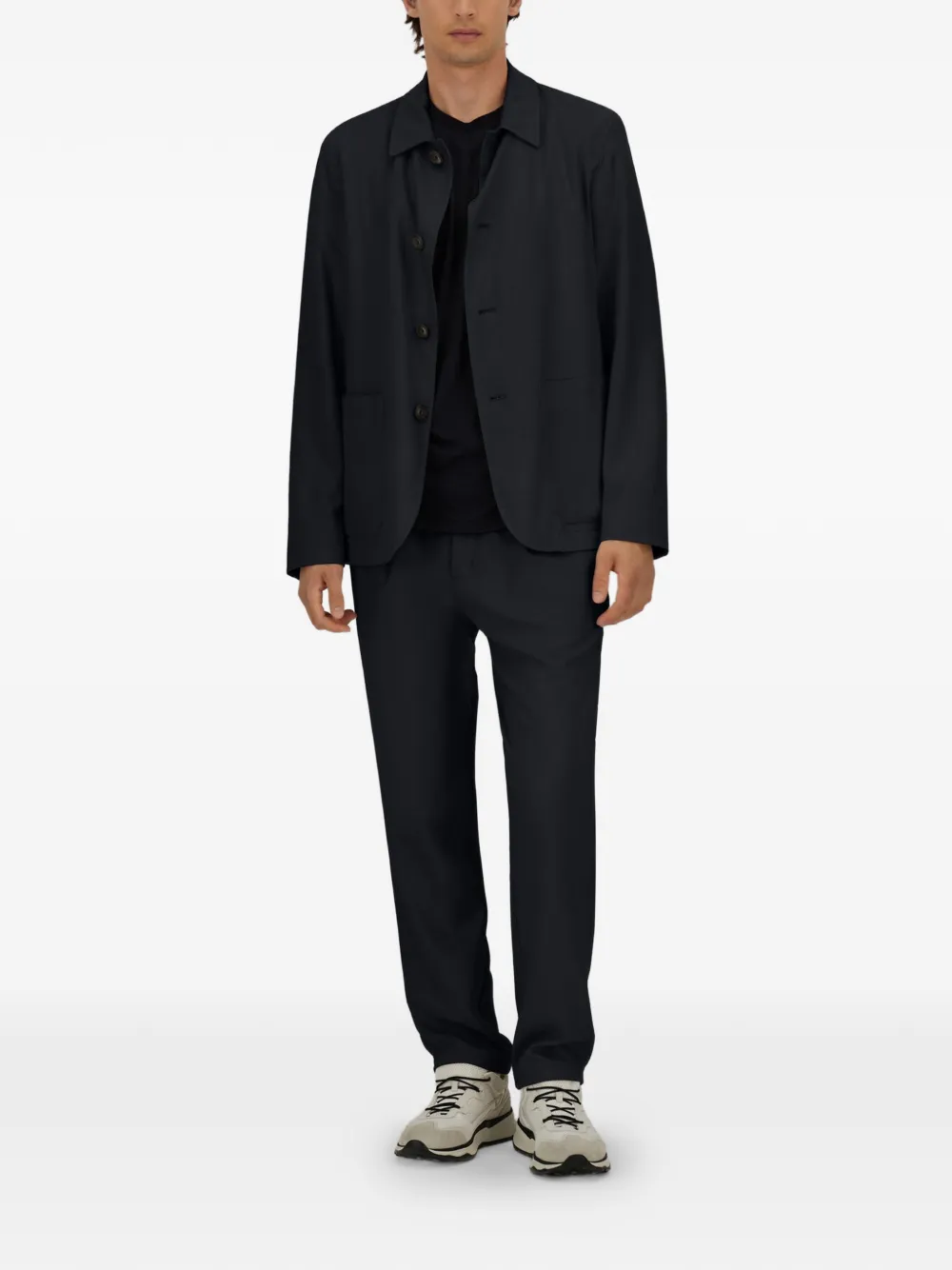 Herno Zijden blazer met opgestikte zakken Blauw