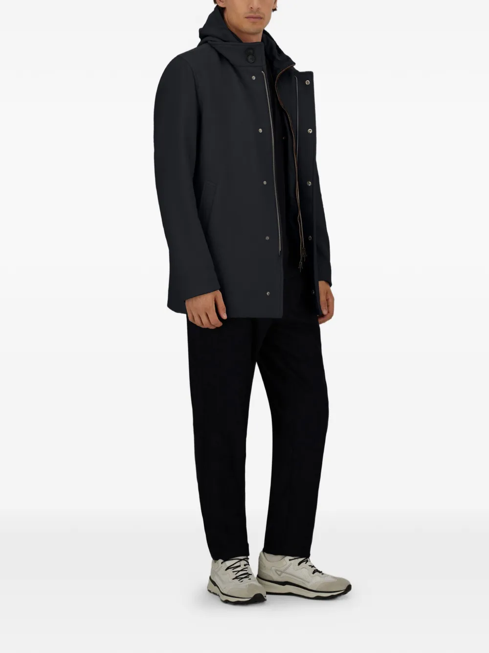 Herno Trenchcoat met capuchon Blauw