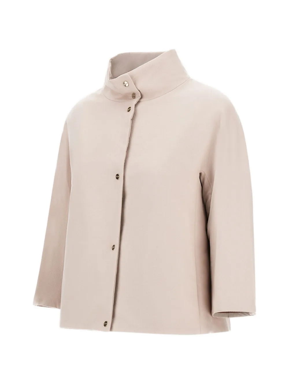 Herno Cape met hoge hals en knopen Beige
